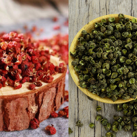 特产青花椒粒特麻藤椒青花椒麻椒大料花椒粉调味料 青颗粒+红颗粒各250g