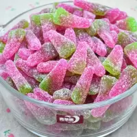 [买二送一]果味软糖砂糖粒粘牙糖玉米橘子圆圈喜糖果零食 250克 西瓜瓣 (250克)一份 买二送