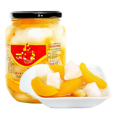 罐头黄桃水果整箱新鲜混合糖水即食罐头食品 黄桃510克3瓶