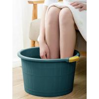 家用泡脚桶 加高过小腿塑料洗脚盆 按摩厚足浴神器保温 大深桶