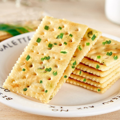 香葱苏打饼干葱花咸味不添加蔗糖非油炸酥性饼干早餐整箱批发