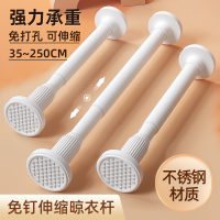 伸缩晾衣杆免打孔阳台晾衣架支撑杆衣柜挂衣杆单杆家用窗帘杆