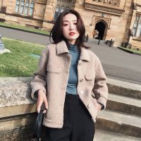 2019年流行新款韩版春季皮毛一体仿羊羔绒短款外套chic羊羔毛外套女