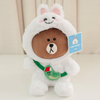 line布朗熊公仔小变身布朗熊公仔毛绒玩具可妮兔布朗熊小号公仔