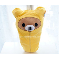 轻松熊公仔/轻松小熊/纽扣妹拉链可拉睡袋款毛绒情侣玩具公仔 黄色睡袋熊 高40厘米(无布标及吊牌)