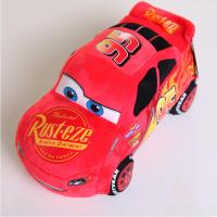 正版赛车小汽车毛绒玩具闪电布娃娃玩偶抱枕麦昆儿童男孩生日 红色麦昆 车身长24厘米高12厘米