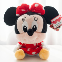 正版迪士尼米奇米妮坐姿毛绒玩具公仔结婚生日
