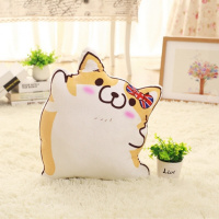 情侣柯基犬表情抱枕动漫周边二次元恶搞毛绒玩具 单身狗 圣诞