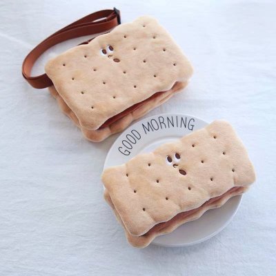 创意日系饼干包包斜挎包 可爱有趣饼干造型儿童单肩包斜挎包