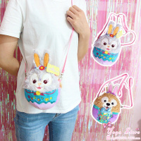 日系人气可爱duffy达菲熊StellaLou史黛拉复活节双面斜挎包手机包 高20厘米宽16厘米