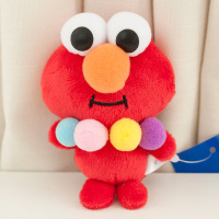 书包挂件ins丑萌红色艾莫芝麻街挂件毛球sesame street钥匙扣挂件