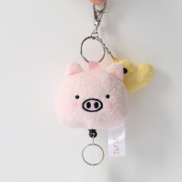 FZ丨可爱猪猪鸭粉色少女心伸缩钥匙扣童趣卡通毛绒包包挂件ins