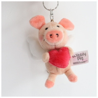 FZ丨可爱呆萌天使猪挂件钥匙扣毛绒玩具少女心公仔包挂件红ins