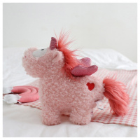 粉粉独角兽爱心翅膀可爱女童玩偶少女心娃娃毛绒玩具公仔ins 粉独角兽爱心翅膀 约高25*长28cm*厚10cm