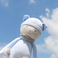 北欧少女粉兔子猫咪宝宝安抚玩偶毛绒玩具布艺公仔玩偶摇铃儿童房