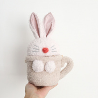 日本软绵绵可爱少女心兔子斜挎零钱包迷你收纳包杂物包化妆包 茶杯兔兔包