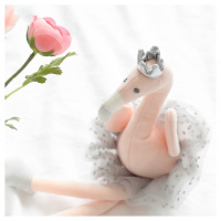 北欧纱裙皇冠火烈鸟布偶粉色公主裙娃娃手拿公仔玩 肉粉色纱裙火烈鸟一只(SOFTLIFE) 全长约39cm(瘦长,巴掌大)