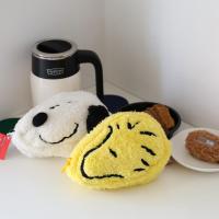 FZ丨软萌卡通红史努比毛绒化妆包收纳包日系复古拉链手拿包ins 黄色小鸟收纳包