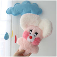 韩国红少女心ins萌萌鼠粉嘟嘟腮红大耳朵毛绒玩具公仔玩偶