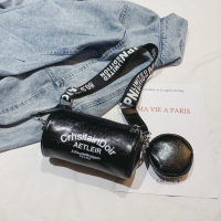 韩版儿童单肩包夏新男女童个性简约圆筒子母包百搭宝宝配饰斜挎包 黑色