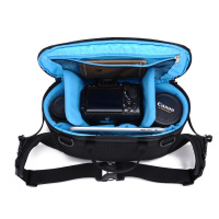 款收纳包多功能户外单肩斜跨数码摄影包防水单反相机包耐磨大容量 蓝色30cm*14cm*17cm*