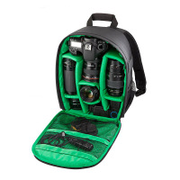 士摄影包户外双肩小型数码相机背包防水单反相机包百搭耐磨大容量 绿色