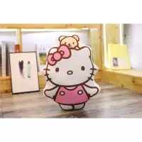 kt猫毛绒玩具抱枕靠垫可爱HelloKitty美乐蒂双面印花卡通抱枕