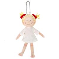 日本原单coco酱小女孩抱爱心裸足布袋戏挂件公仔娃娃毛绒玩具