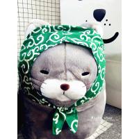 日本AMUSE胡子馒头猫咪公仔毛绒玩具 抱枕福气猫