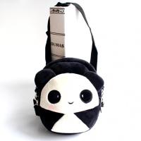 创意熊猫毛绒棒球帽帽子零钱包杂物包布包小包包挂件斜挎包挂件