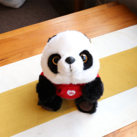 热卖创意儿童玩具可拆卸红绿卫衣空脖子坐姿熊猫毛绒玩具公仔送礼