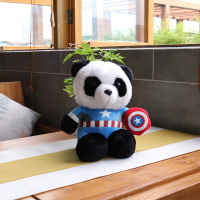 热卖动漫英雄卡通超人蜘蛛侠美队熊猫创意毛绒玩具公仔送孩子