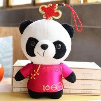中国风熊猫公仔唐装熊猫毛绒玩具中国风平安结挂件娃娃玩偶送友人