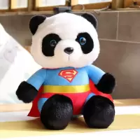 四川成都旅游景点礼品熊猫毛绒超人公仔可爱毛绒玩具玩偶 熊猫超人公仔 坐高23厘米