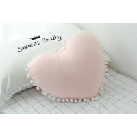 ins全棉球球爱心星星可拆洗抱枕婴儿床装饰毛绒家居靠垫拍摄道具