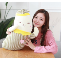新款羽绒棉条纹抱枕可爱香蕉公仔小兔毛绒玩具小狗小熊玩偶送女生