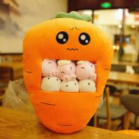 可爱创意ins红零食抱枕一大袋小兔子胡萝卜毛绒玩具少女心玩偶