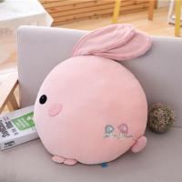 卡通软萌兔子长耳兔圆形抱枕公仔毛绒玩具椅子靠背坐垫午睡趴趴枕