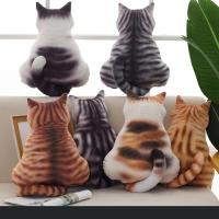 3D仿真小猫咪公仔背影喵星人创意抱枕毛绒玩具女生抱睡觉床头靠垫