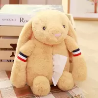 长耳兔纸巾抽垂耳朵兔挂式抽纸盒毛绒玩具兔车载软纸抽兔兔布娃娃