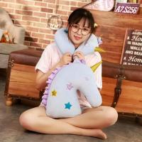 ins独角兽抱枕靠垫毛绒玩具U型枕颈枕头枕红可爱玩偶女生日