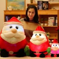 会唱歌圣诞老人公仔光圣诞老爷爷毛绒玩具抱枕儿童圣诞节女