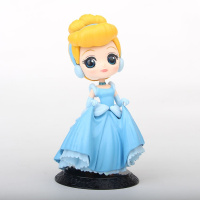 大头Q版公主小美人鱼公主白雪公主爱丽丝人偶手办模型摆件 1#灰姑娘