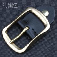 实心纯铜皮带扣头男头层牛皮腰带卡子4cm内径扣头针扣裤带头3.8cm 黑色实心纯铜