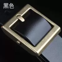 男士皮带纯铜扣复古真皮青年牛仔裤带针扣中年腰带头层牛皮休闲潮 新款风沙版黑色纯手工意大利A级 105cm