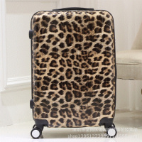 PC豹纹学生拉杆箱万向轮密码箱可爱旅行箱包行李箱皮箱 豹纹 28寸