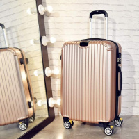 亮面多功能隐藏式挂钩翻盖式杯架飞机轮行李箱旅行拉杆箱女士包袋 167#玫瑰金