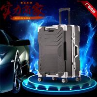 行李箱铝框拉杆箱万向轮24寸男高端商务旅行箱密码行李箱托运箱 钢铁侠[黑色] 28寸