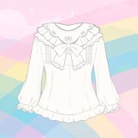 原创lolita内搭秋打底衫女洛丽塔娃娃领公主长袖衬衫lo娘修身裙子 Lolita内搭 均码