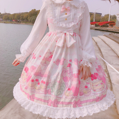 原创正版可爱lolita裙日系洋装洛丽塔裙子茶会款连衣裙学生萝莉 白色